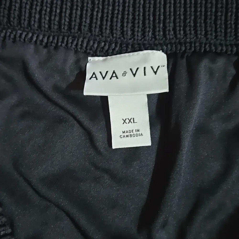 Ava & Viv Black and White Chevron Knit A-Line Skirt